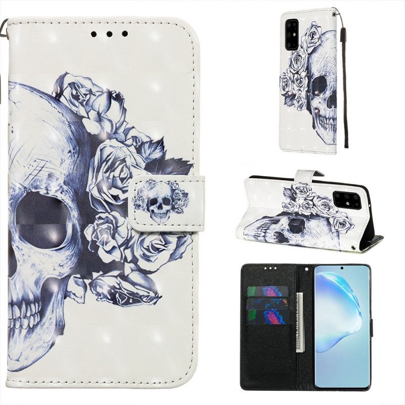 Etui Folio Samsung Galaxy S20 Plus / S20 Plus 5G Kwiecista Czaszka Etui Ochronne