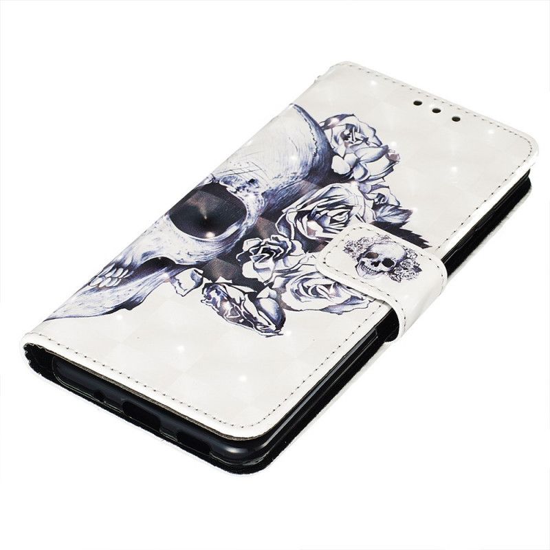 Etui Folio Samsung Galaxy S20 Plus / S20 Plus 5G Kwiecista Czaszka Etui Ochronne