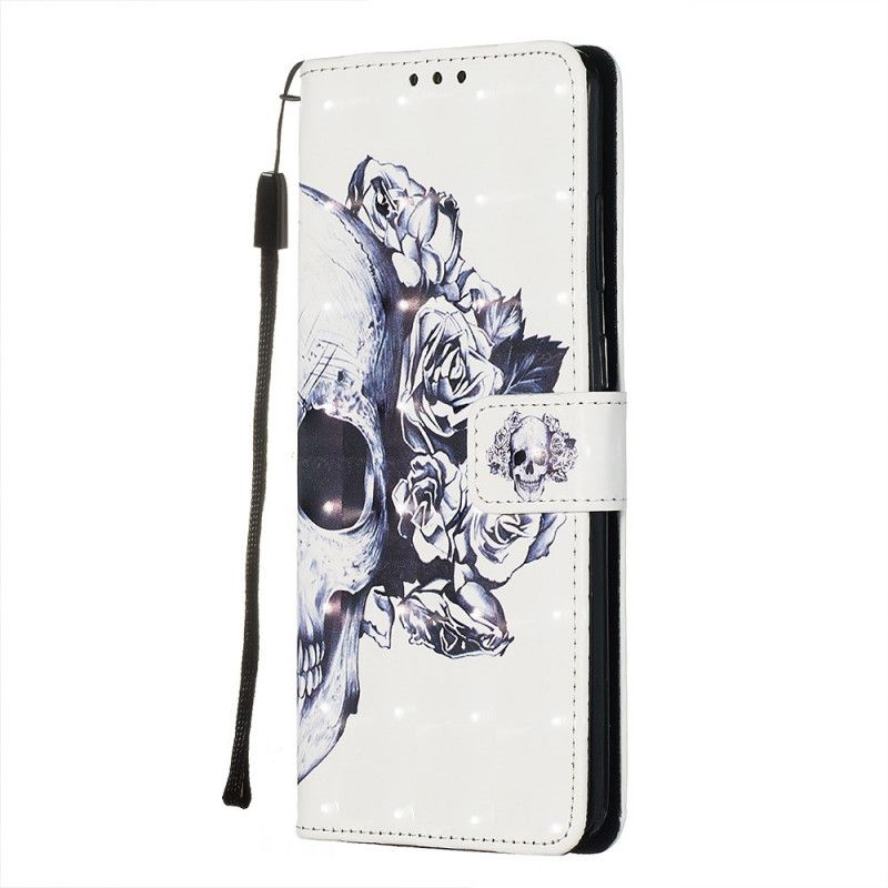 Etui Folio Samsung Galaxy S20 Plus / S20 Plus 5G Kwiecista Czaszka Etui Ochronne