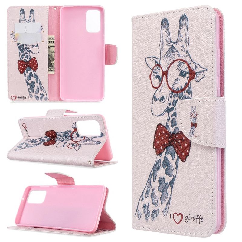 Etui Folio Samsung Galaxy S20 Plus / S20 Plus 5G Żyrafa Kujona Etui Ochronne