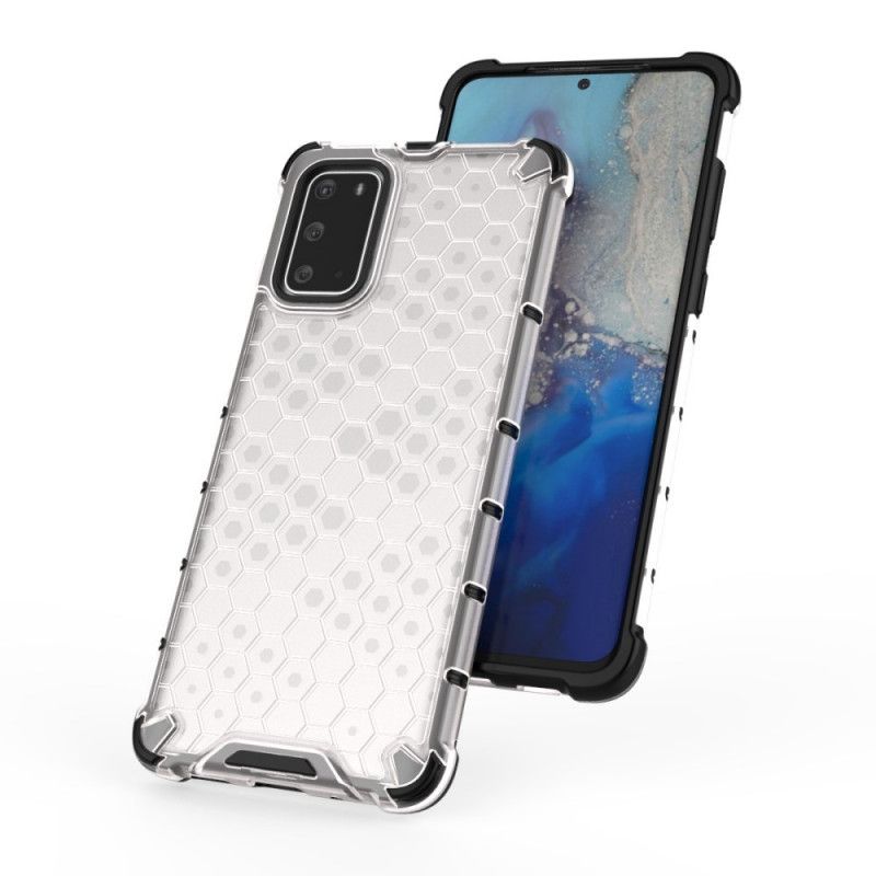 Etui Samsung Galaxy S20 Plus / S20 Plus 5G Biały Czarny Styl Plastra Miodu