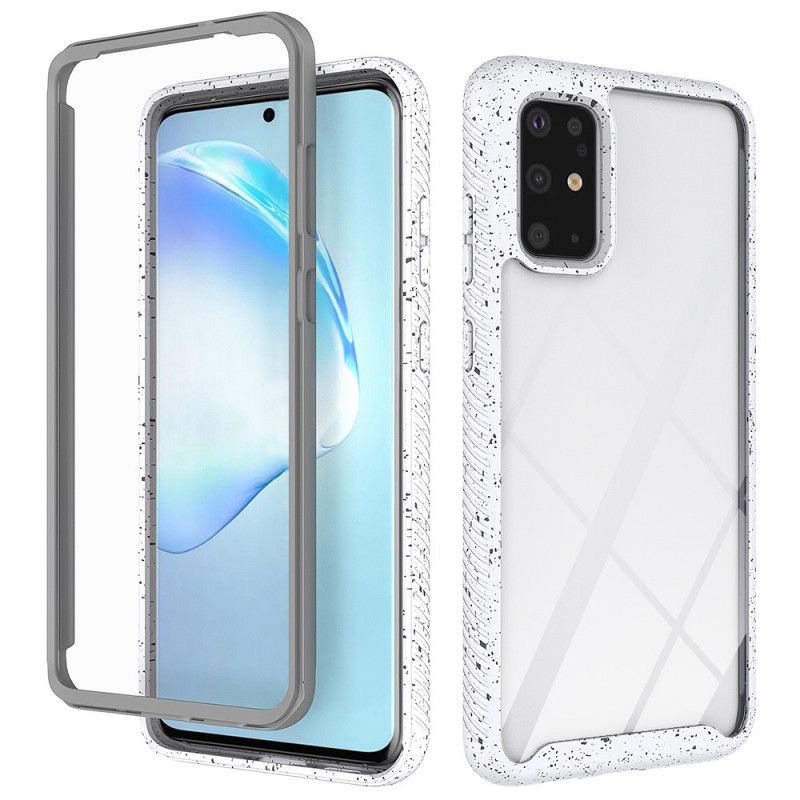 Etui Samsung Galaxy S20 Plus / S20 Plus 5G Biały Czarny Wzór Brokatu Etui Ochronne