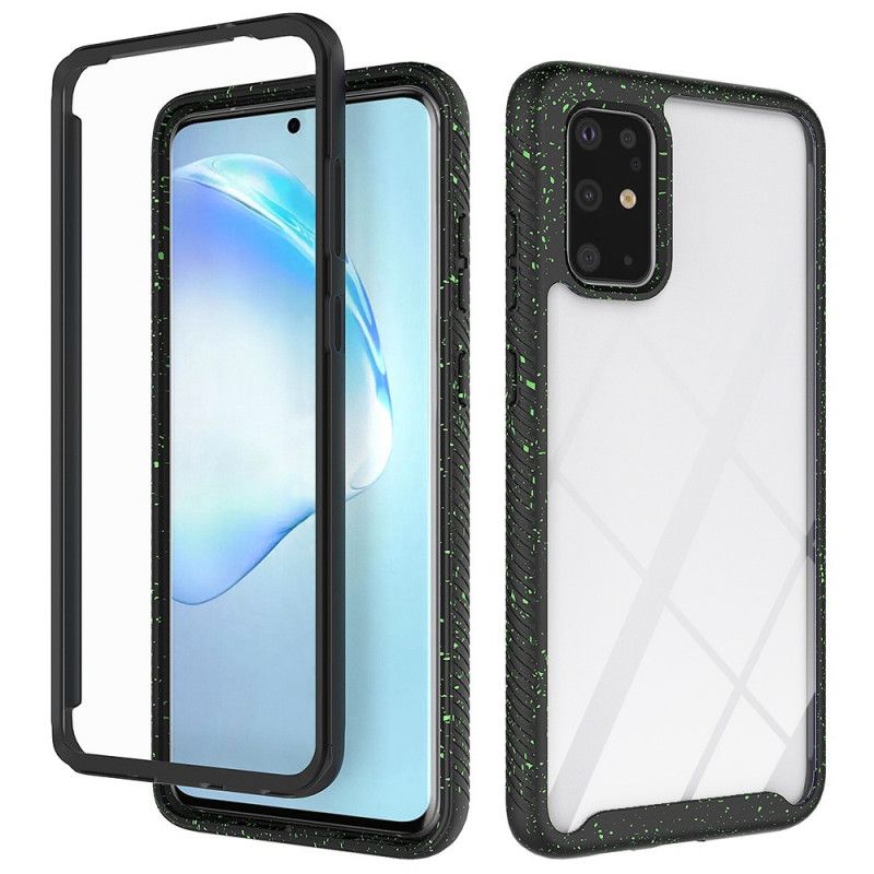 Etui Samsung Galaxy S20 Plus / S20 Plus 5G Biały Czarny Wzór Brokatu Etui Ochronne