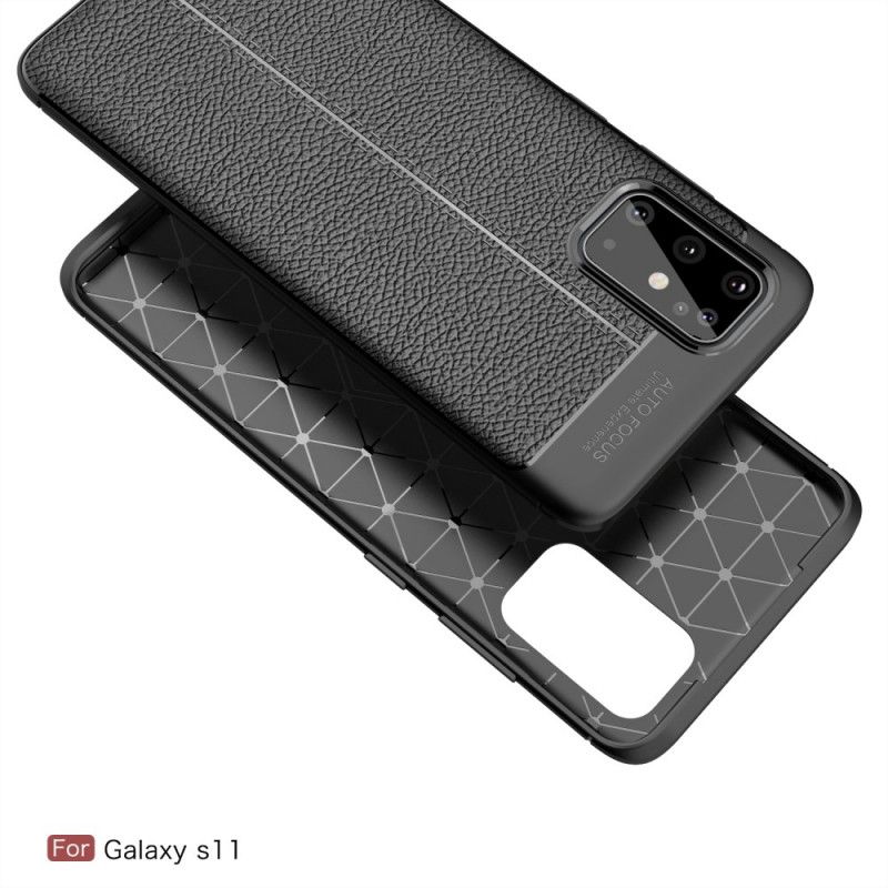 Etui Samsung Galaxy S20 Plus / S20 Plus 5G Czerwony Czarny Liczi Dwurzędowe