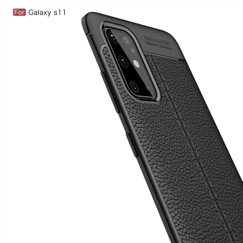 Etui Samsung Galaxy S20 Plus / S20 Plus 5G Czerwony Czarny Liczi Dwurzędowe