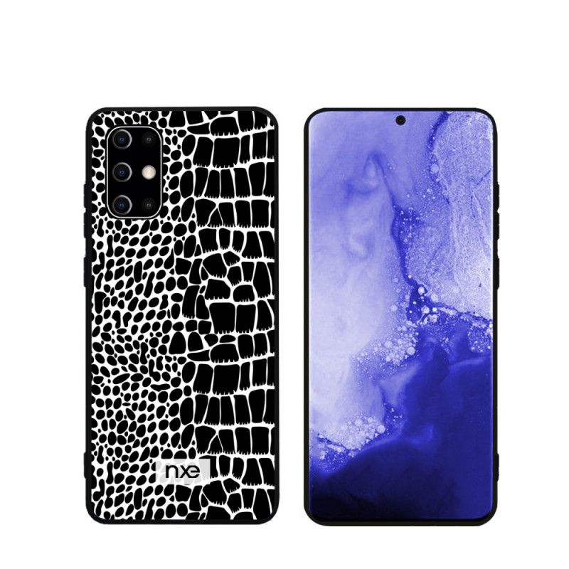 Etui Samsung Galaxy S20 Plus / S20 Plus 5G Czerwony Czarny Nxed Efekt Skóry Krokodyla Etui Ochronne