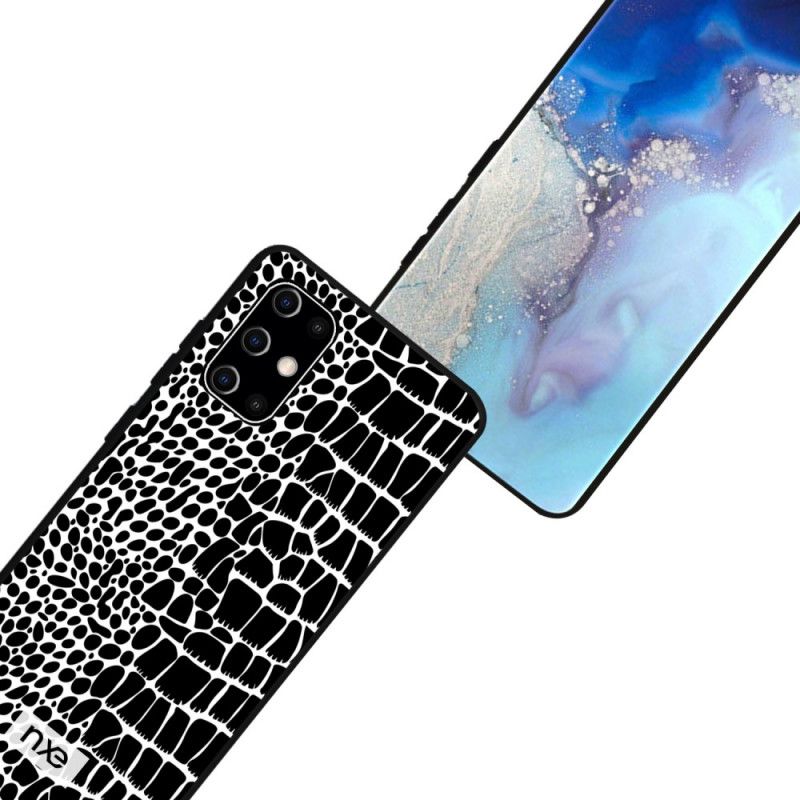 Etui Samsung Galaxy S20 Plus / S20 Plus 5G Czerwony Czarny Nxed Efekt Skóry Krokodyla Etui Ochronne