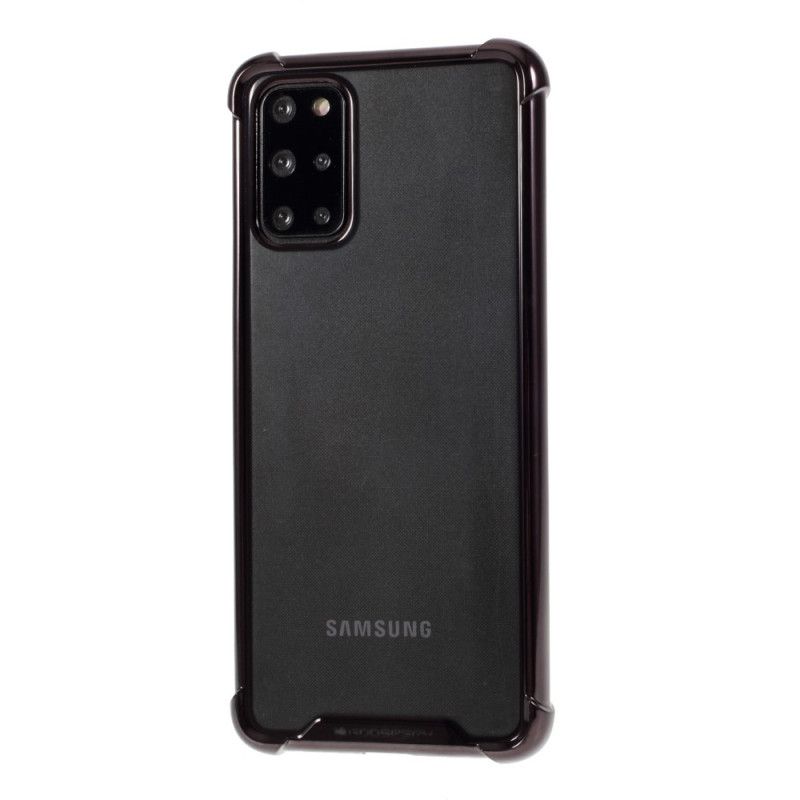 Etui Samsung Galaxy S20 Plus / S20 Plus 5G Srebrny Czarny Przezroczyste Krawędzie W Kolorze Goospery