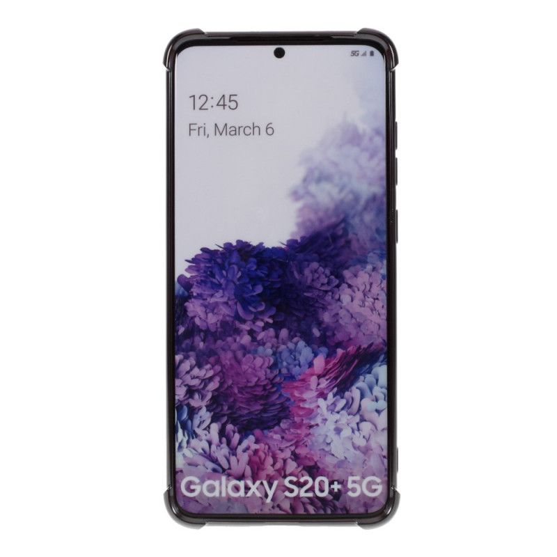 Etui Samsung Galaxy S20 Plus / S20 Plus 5G Srebrny Czarny Przezroczyste Krawędzie W Kolorze Goospery