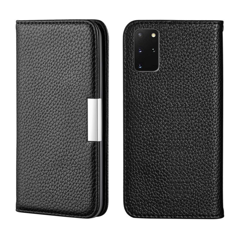 Flip Kotelot Samsung Galaxy S20 Plus / S20 Plus 5G Szary Czarny Ultra Elegancka Imitacja Skóry Liczi Etui Ochronne