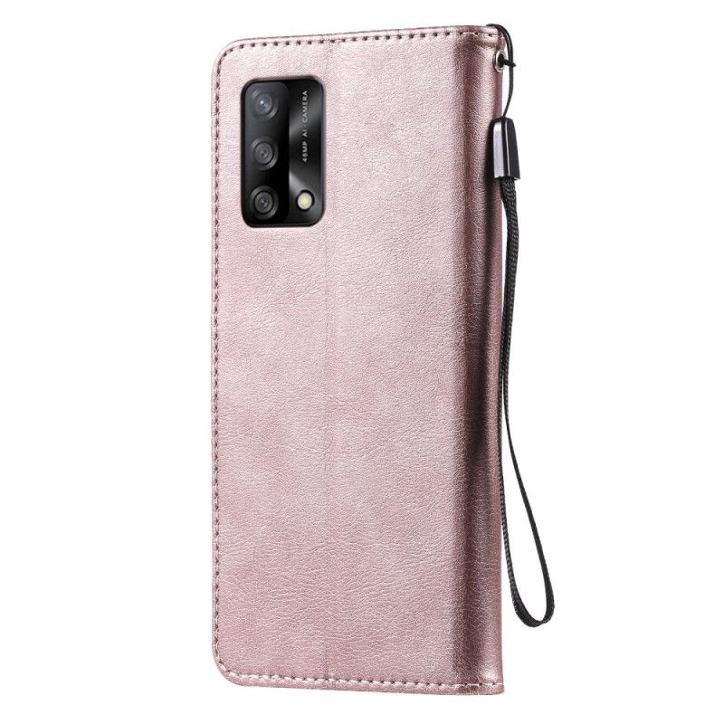 Etui Folio Do Oppo A74 4g Skórzany Pasek Z Efektem