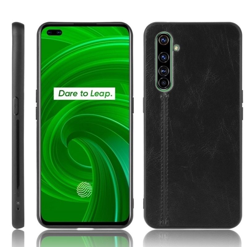 Etui Realme X50 Pro Czerwony Czarny Szwy W Stylu Skóry Etui Ochronne