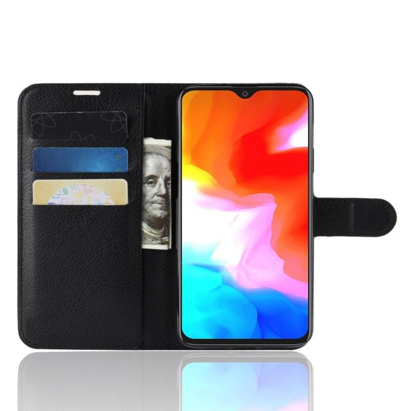 Etui Folio OnePlus 6T Biały Czarny Klasyczny Etui Ochronne