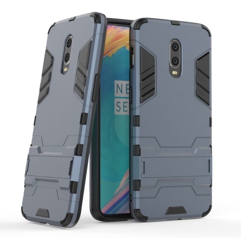 Etui OnePlus 6T Czerwony Czarny Bardzo Wytrzymały Język Etui Ochronne