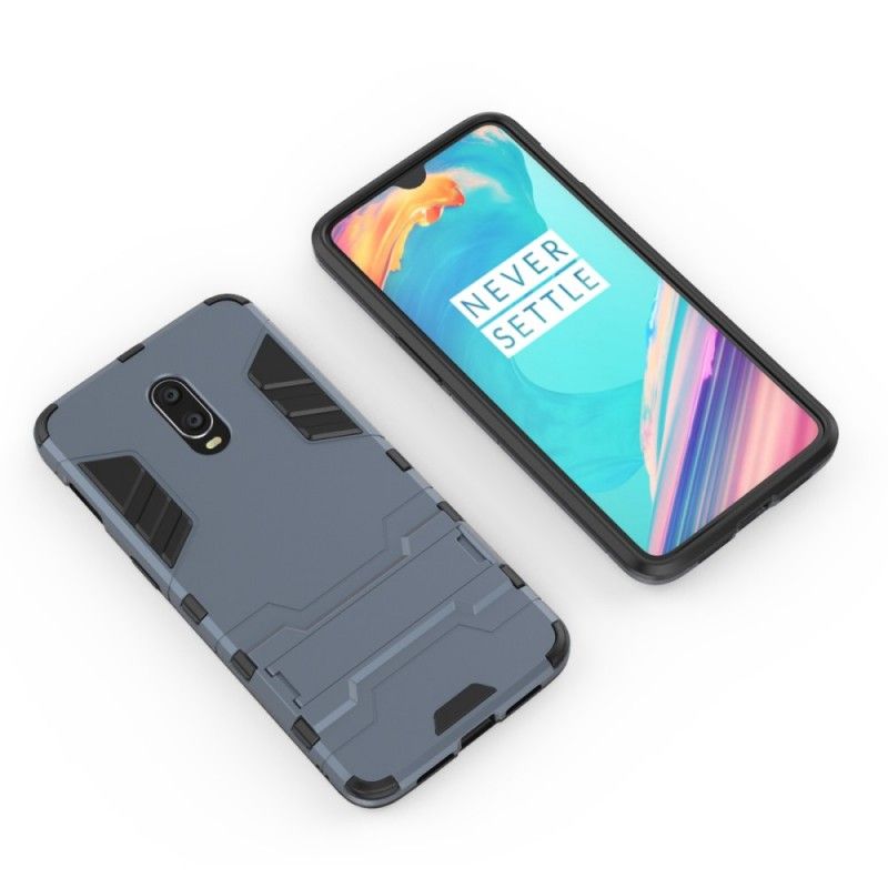 Etui OnePlus 6T Czerwony Czarny Bardzo Wytrzymały Język Etui Ochronne