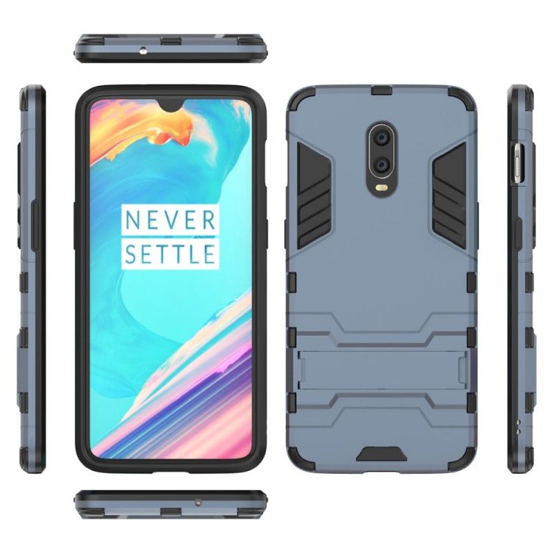 Etui OnePlus 6T Czerwony Czarny Bardzo Wytrzymały Język Etui Ochronne