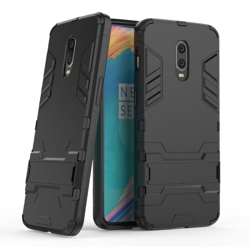 Etui OnePlus 6T Czerwony Czarny Bardzo Wytrzymały Język Etui Ochronne