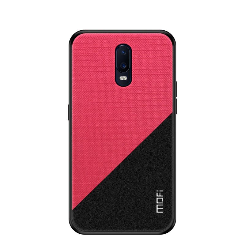 Etui OnePlus 6T Magenta Czarny Dwukolorowa Tkanina Mofi Etui Ochronne