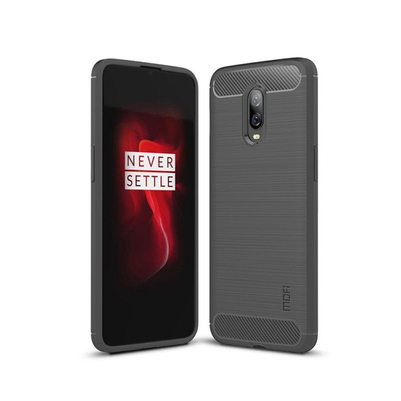 Etui OnePlus 6T Szary Czarny Mofi Szczotkowane Włókno Węglowe