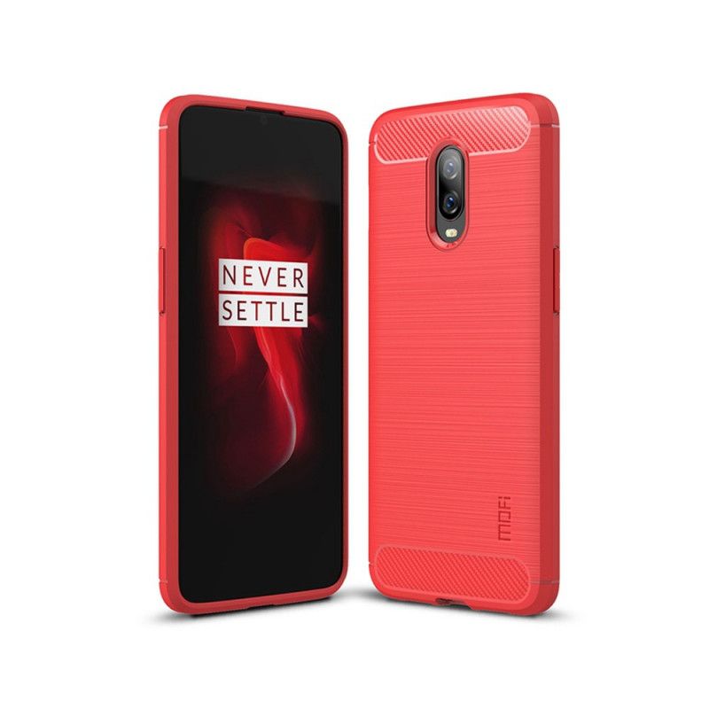 Etui OnePlus 6T Szary Czarny Mofi Szczotkowane Włókno Węglowe