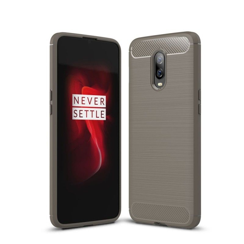 Futerały OnePlus 6T Czerwony Czarny Szczotkowane Włókno Węglowe