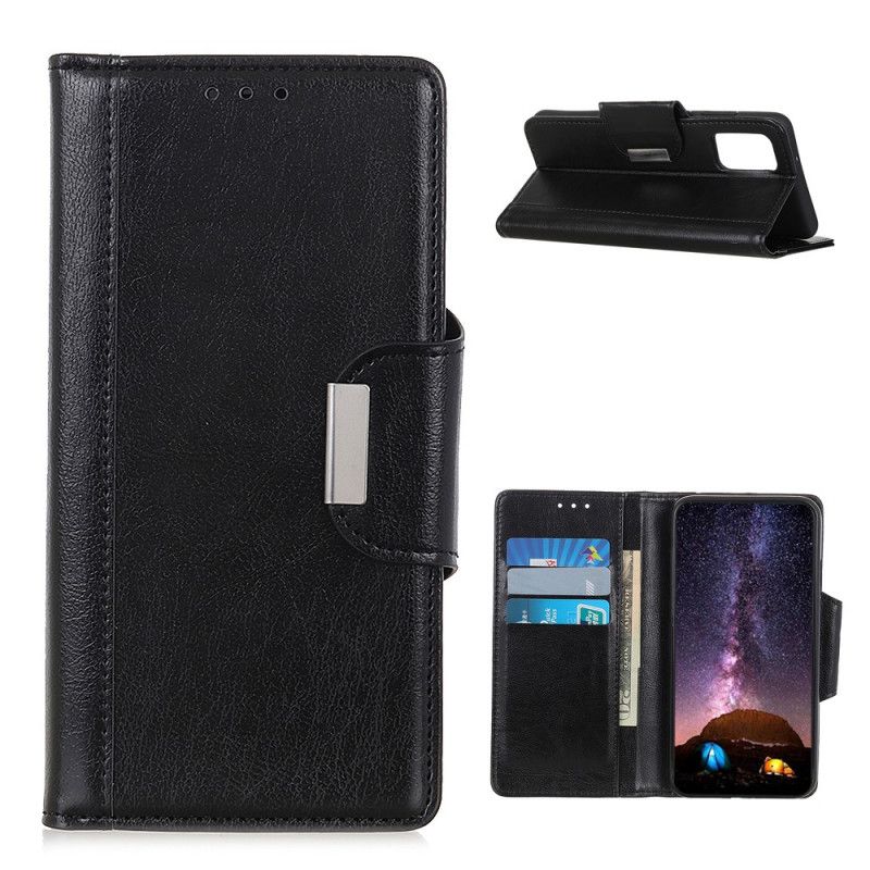 Etui Folio Xiaomi Mi 10T / 10T Pro Biały Czarny Zapięcie Eleganckie Ze Sztucznej Skóry Etui Ochronne