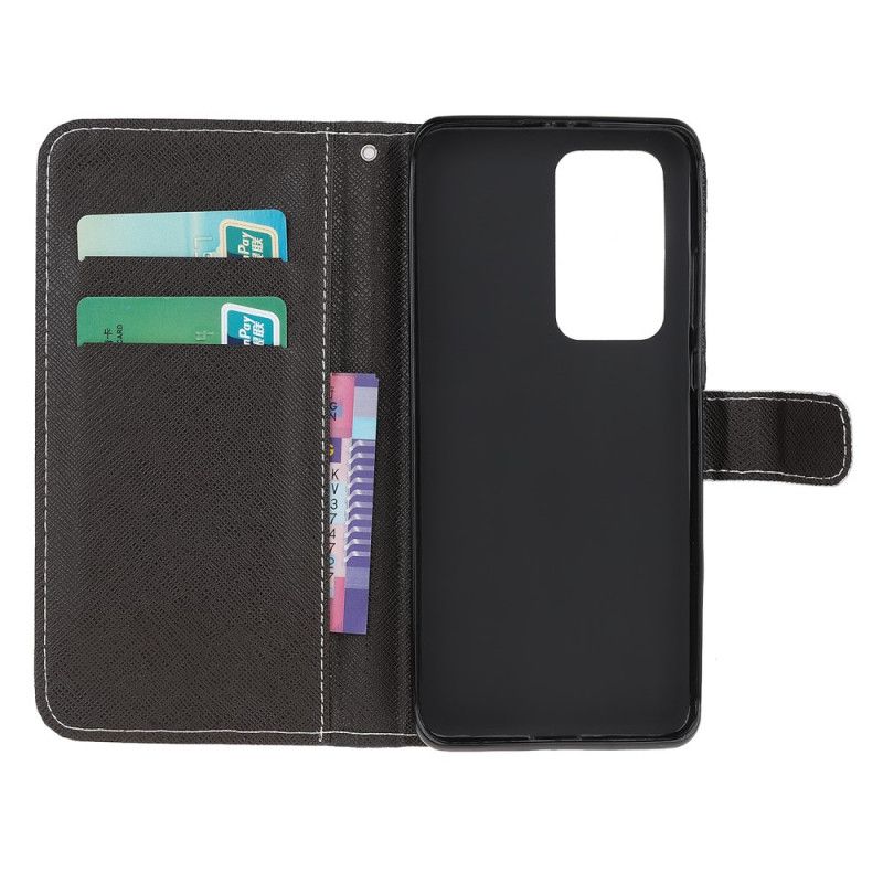 Etui Folio Xiaomi Mi 10T / 10T Pro Czarne Oczy Kota Ze Stringami Etui Ochronne