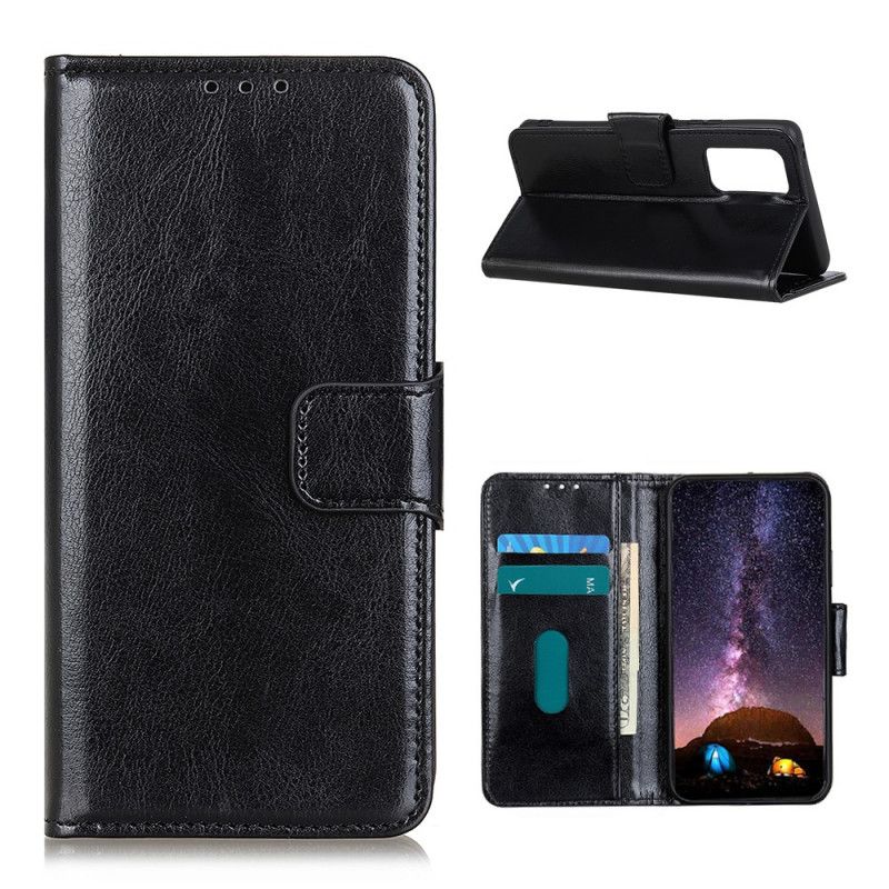 Etui Folio Xiaomi Mi 10T / 10T Pro Czerwony Czarny Błyszcząca Imitacja Skóry