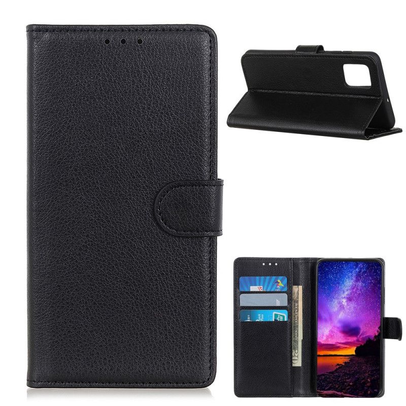 Etui Folio Xiaomi Mi 10T / 10T Pro Czerwony Czarny Efekt Skóry Lychee Premium Etui Ochronne