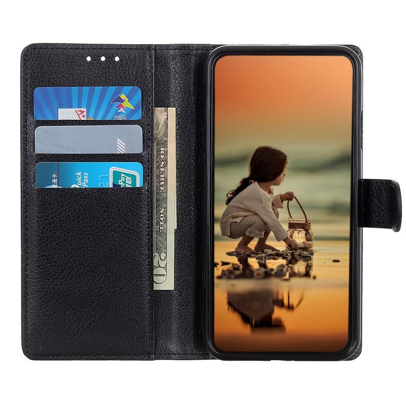 Etui Folio Xiaomi Mi 10T / 10T Pro Czerwony Czarny Efekt Skóry Lychee Premium Etui Ochronne