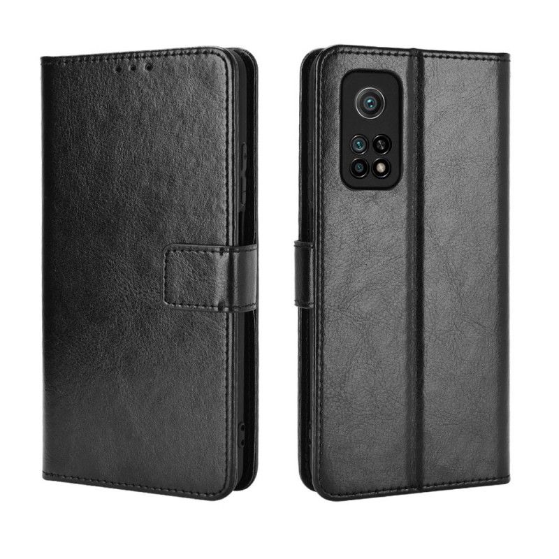 Etui Folio Xiaomi Mi 10T / 10T Pro Czerwony Czarny Efektowna Sztuczna Skóra