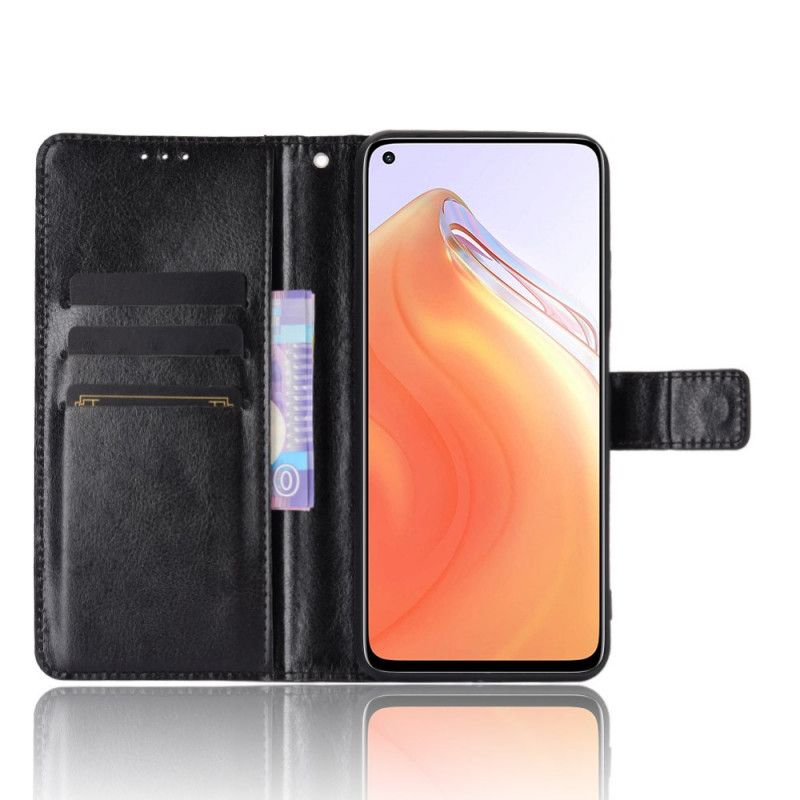 Etui Folio Xiaomi Mi 10T / 10T Pro Czerwony Czarny Efektowna Sztuczna Skóra