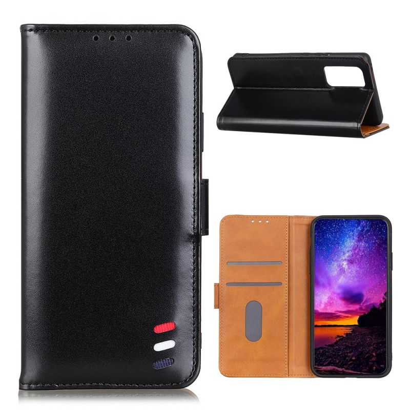 Etui Folio Xiaomi Mi 10T / 10T Pro Czerwony Czarny Trójkolorowy Efekt Skóry