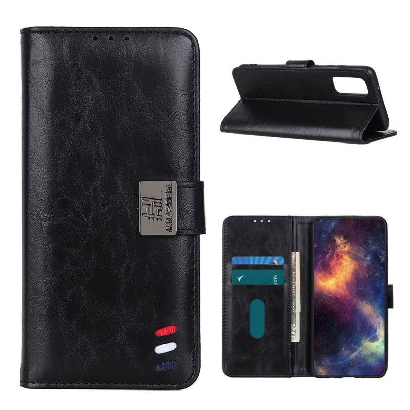 Etui Folio Xiaomi Mi 10T / 10T Pro Czerwony Czarny Trójkolorowy Efekt Skóry W Stylu Vintage Etui Ochronne