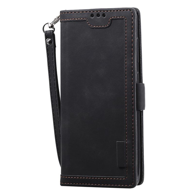 Etui Folio Xiaomi Mi 10T / 10T Pro Szary Czarny Dwukolorowa Imitacja Skóry Ze Wzmocnionymi Konturami Etui Ochronne