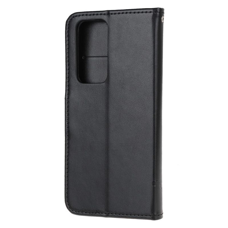 Etui Folio Xiaomi Mi 10T / 10T Pro Szary Czarny Motyle I Kwiaty Azji