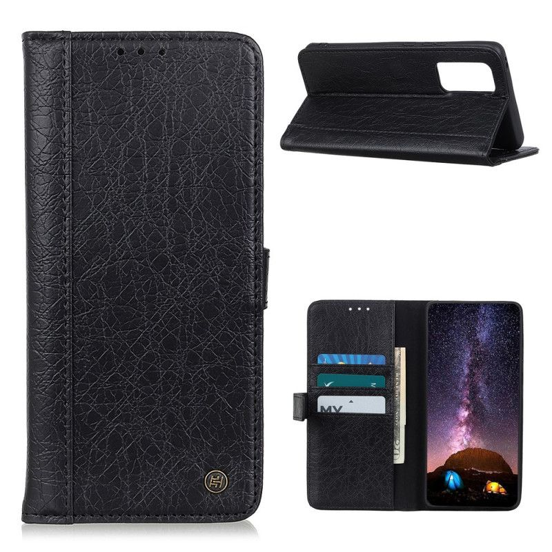 Etui Folio Xiaomi Mi 10T / 10T Pro Szary Czarny Styl Nosorożca Ze Sztucznej Skóry Etui Ochronne