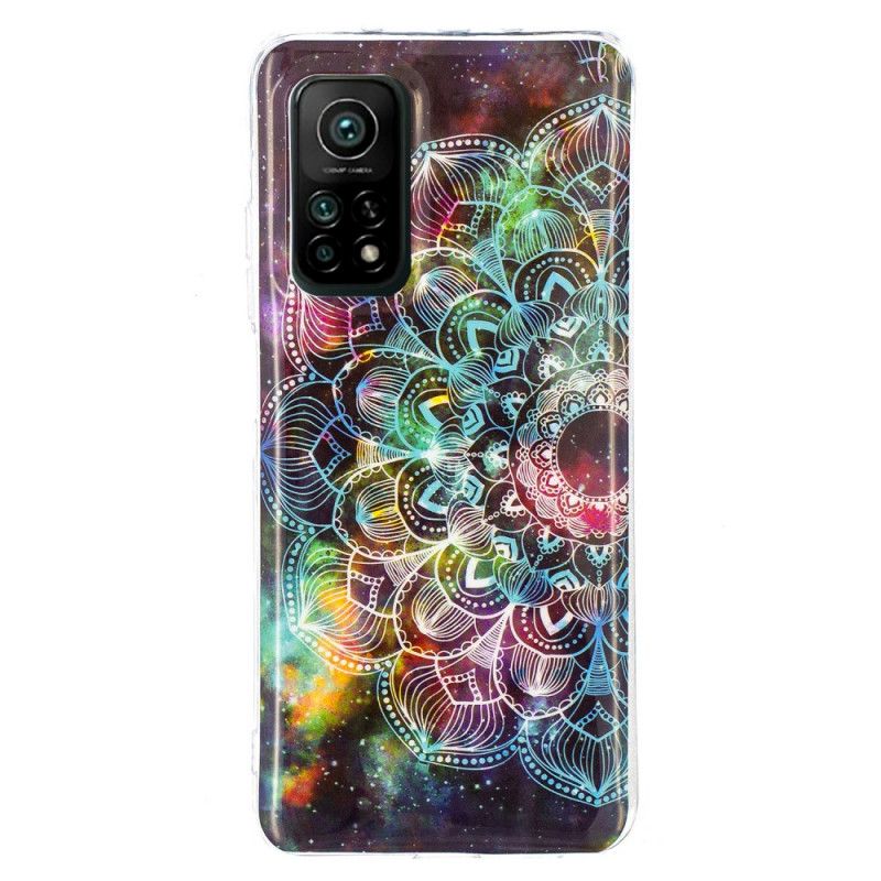 Etui Xiaomi Mi 10T / 10T Pro Czerwony Czarny Fluorescencyjna Seria Kwiatowa Etui Ochronne