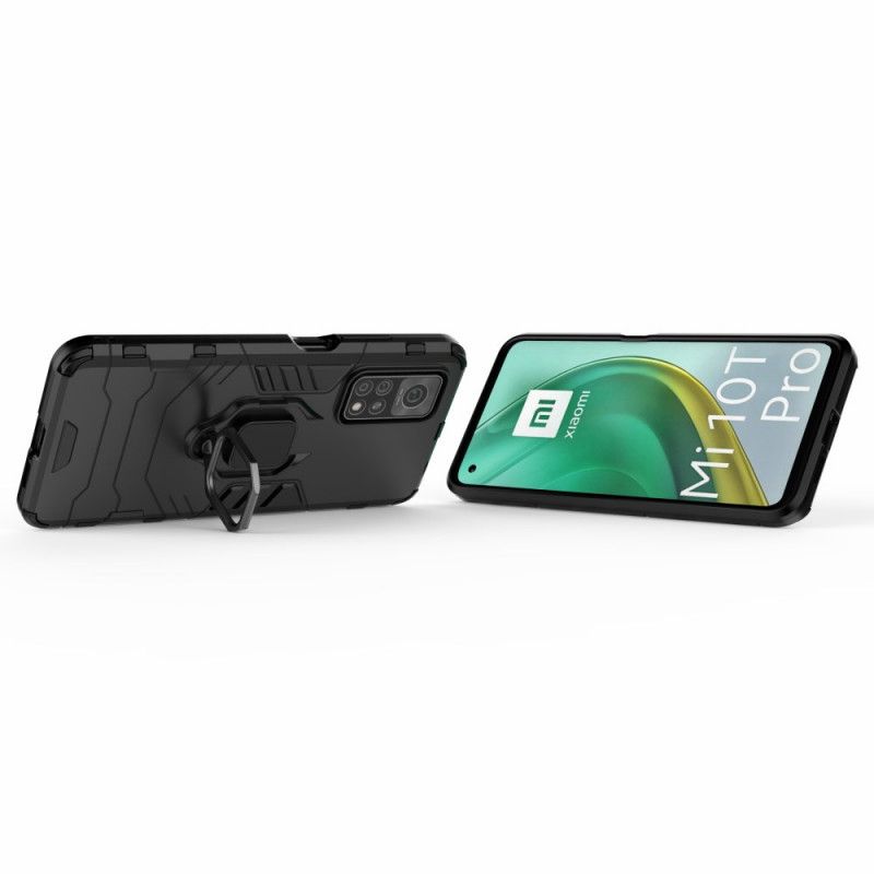 Etui Xiaomi Mi 10T / 10T Pro Czerwony Czarny Pierścień Oporowy