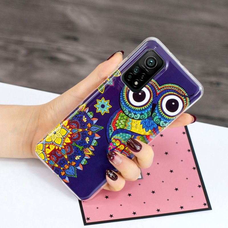 Etui Xiaomi Mi 10T / 10T Pro Fluorescencyjna Sowa Mandala Etui Ochronne