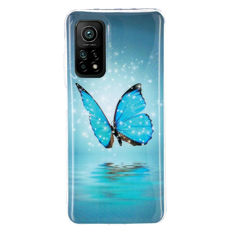 Etui Xiaomi Mi 10T / 10T Pro Fluorescencyjny Niebieski Motyl