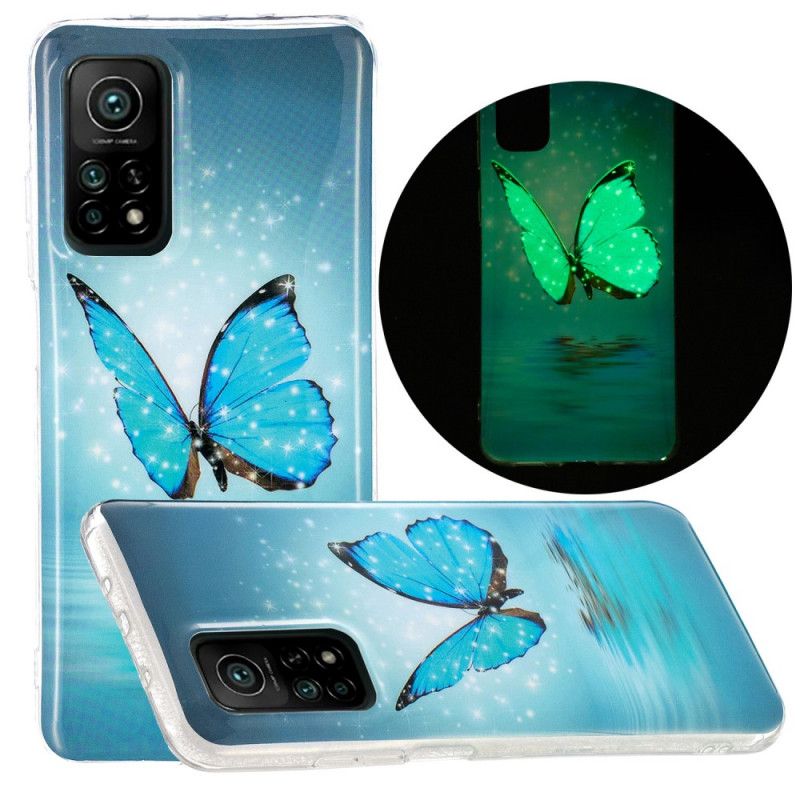 Etui Xiaomi Mi 10T / 10T Pro Fluorescencyjny Niebieski Motyl