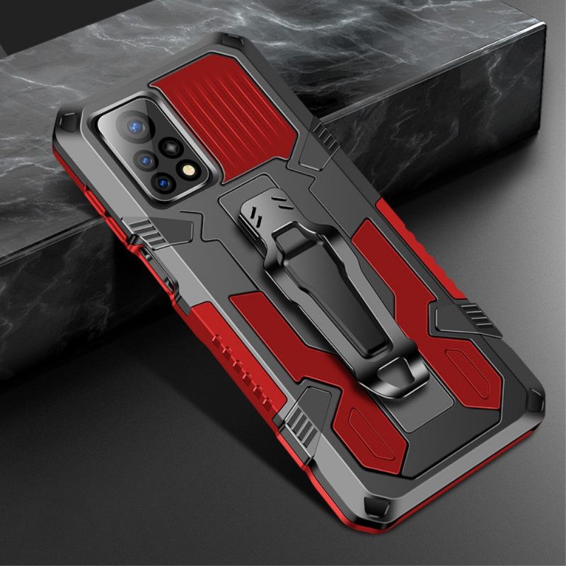 Etui Xiaomi Mi 10T / 10T Pro Szary Czarny Robot Z Klipsem Do Paska