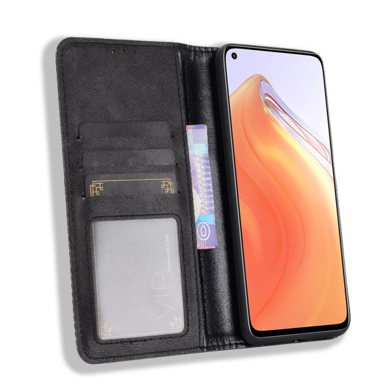 Flip Kotelot Xiaomi Mi 10T / 10T Pro Czerwony Czarny Stylizowany Efekt Skóry W Stylu Vintage Etui Ochronne