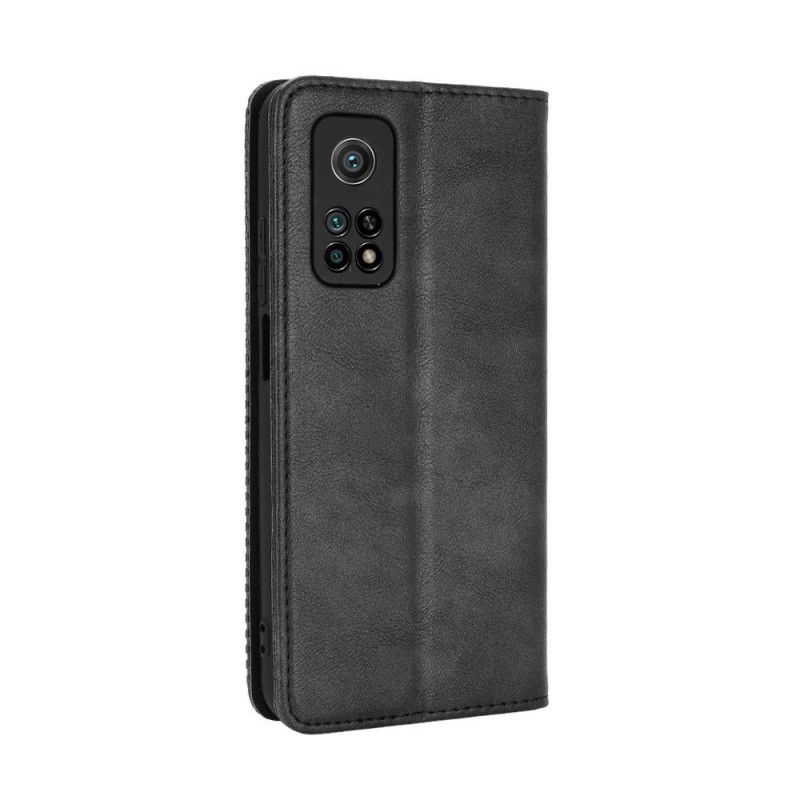 Flip Kotelot Xiaomi Mi 10T / 10T Pro Czerwony Czarny Stylizowany Efekt Skóry W Stylu Vintage Etui Ochronne