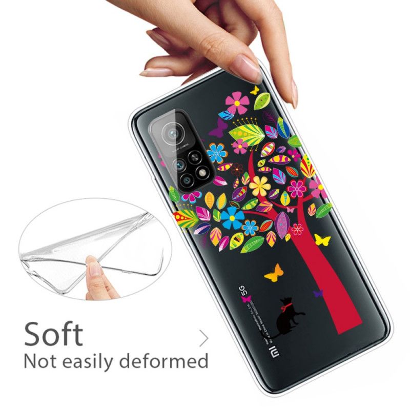 Futerały Xiaomi Mi 10T / 10T Pro Etui na Telefon Kot Pod Kolorowym Drzewem