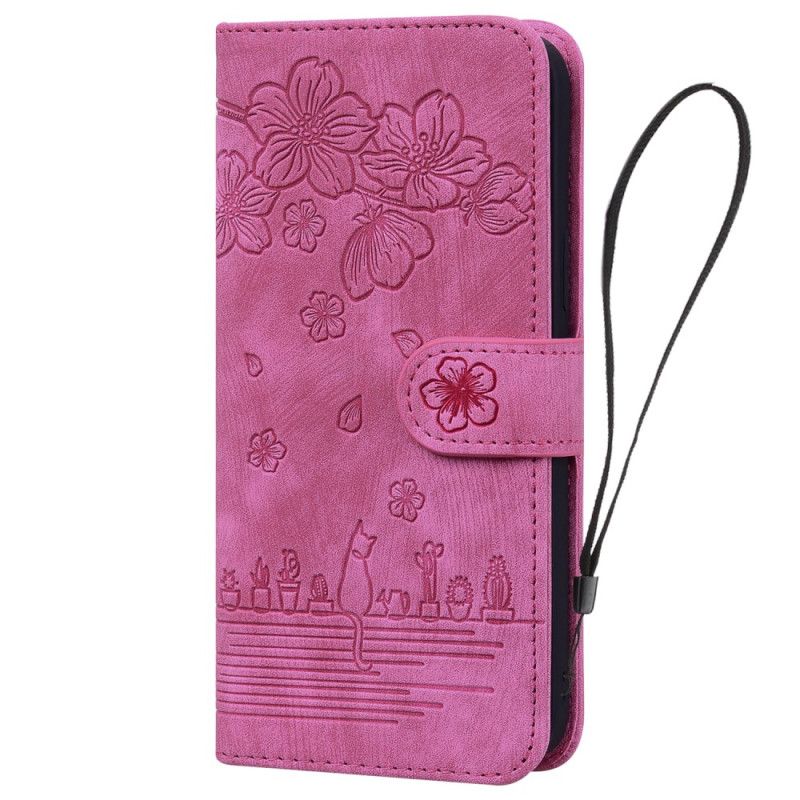 Etui Do iPhone 16 Plus Scena Z Kotem W Stringach