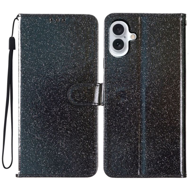 Etui Folio Do iPhone 16 Plus Cekiny Z Paskami