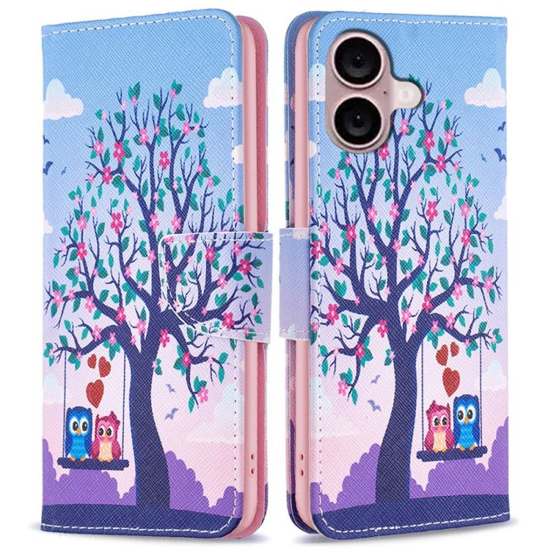 Etui Folio Do iPhone 16 Plus Dwie Sowy