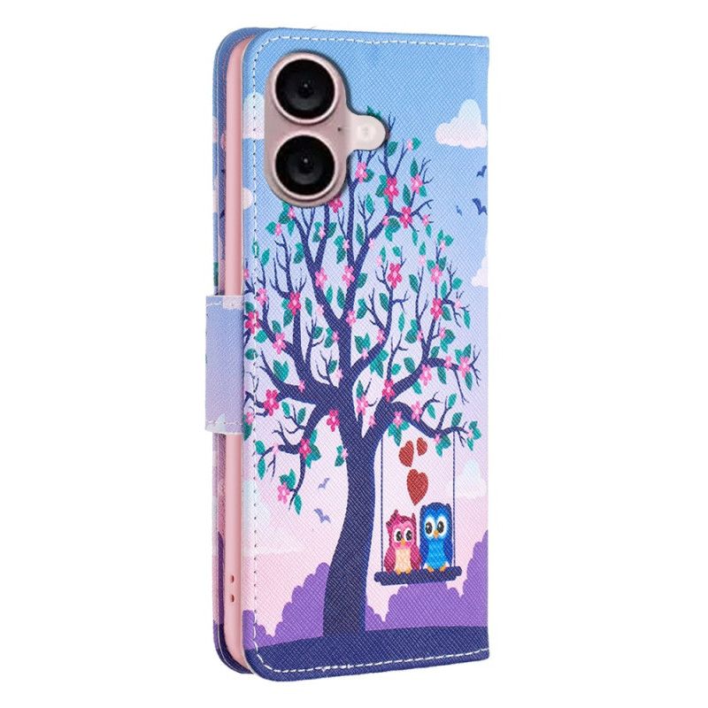 Etui Folio Do iPhone 16 Plus Dwie Sowy